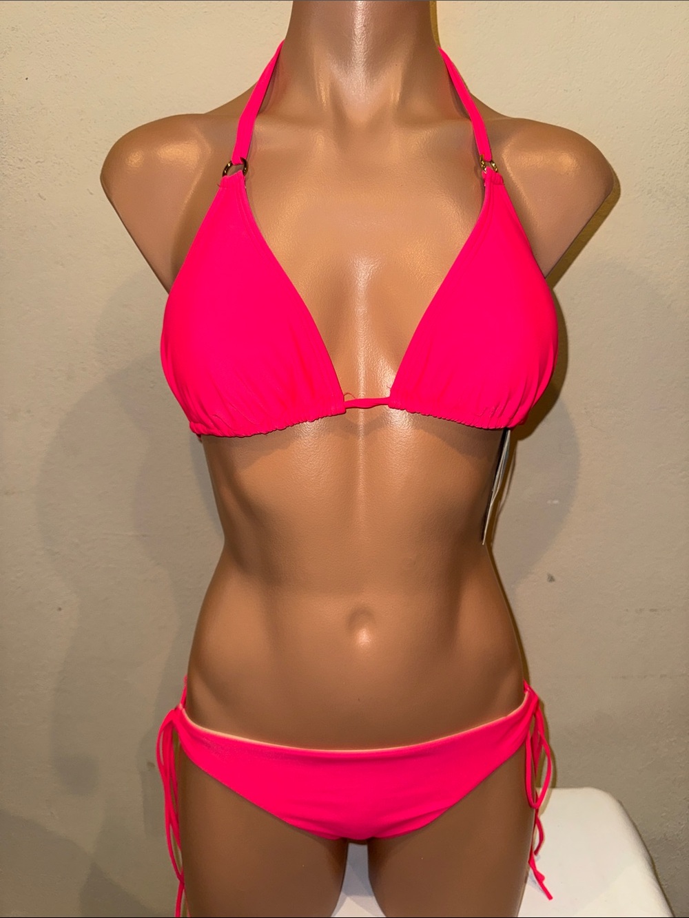 NWT Cyn&Luca bikini set adjustable side red spice size L